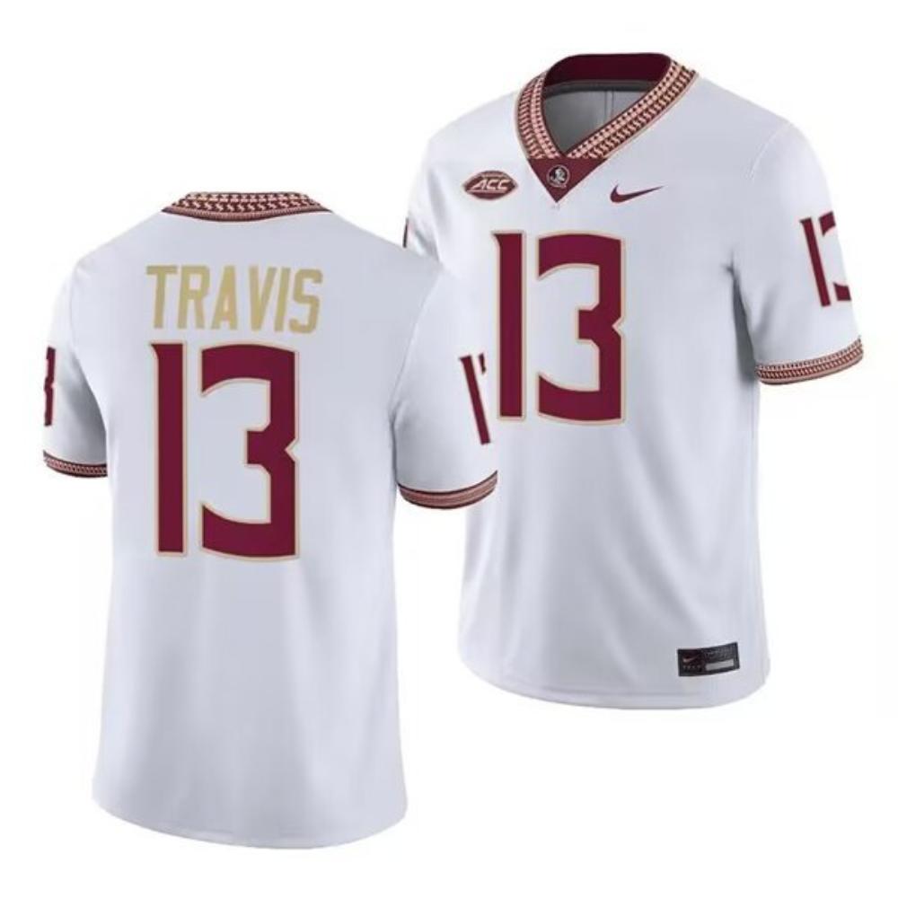 Florida State Seminoles 13 Jordan Travis White Stitched College Football Jersey