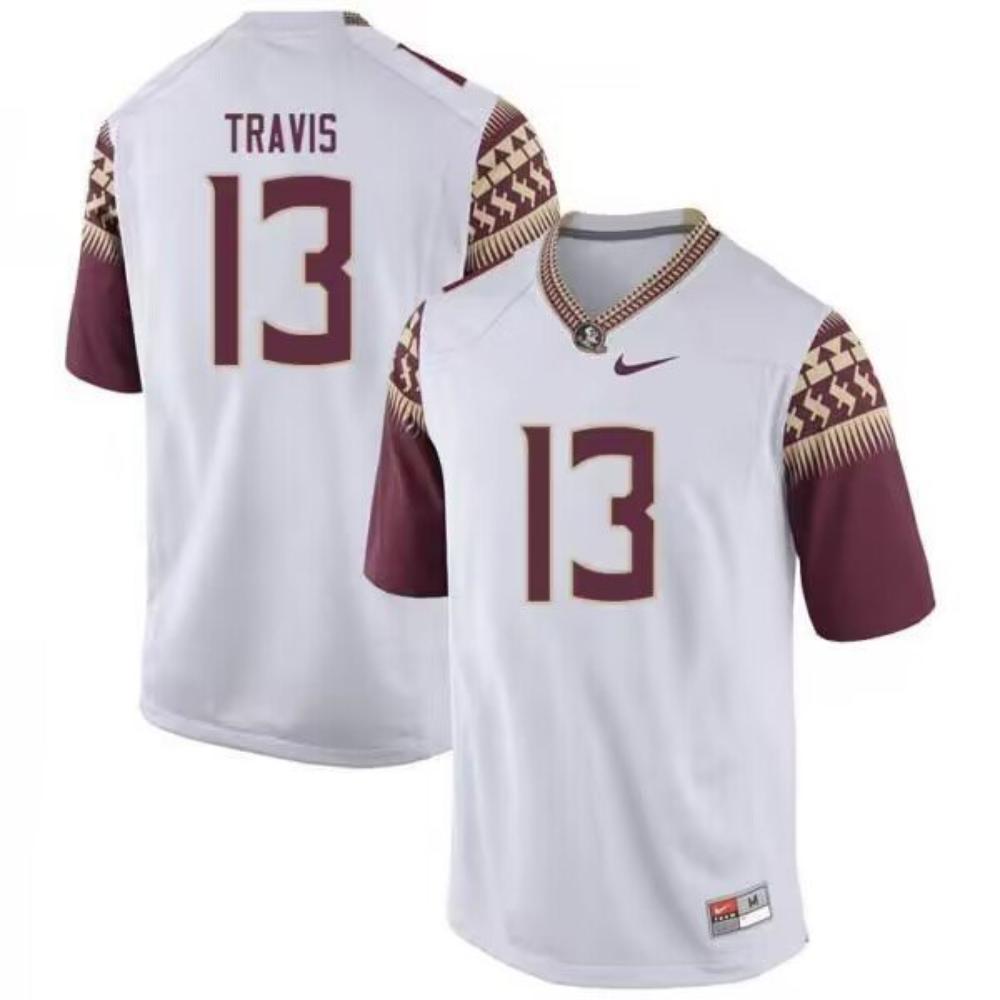 Florida State Seminoles 13 Jordan Travis White Stitched Jersey