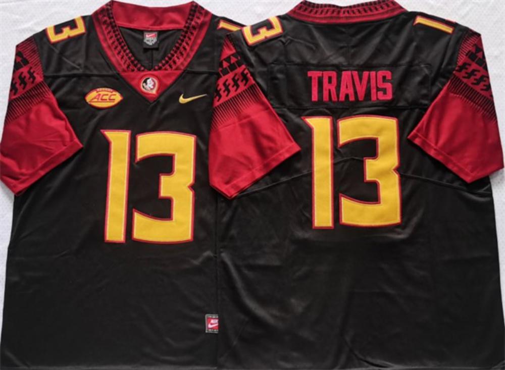 Florida State Seminoles 13 Travis Black Stitched Jersey