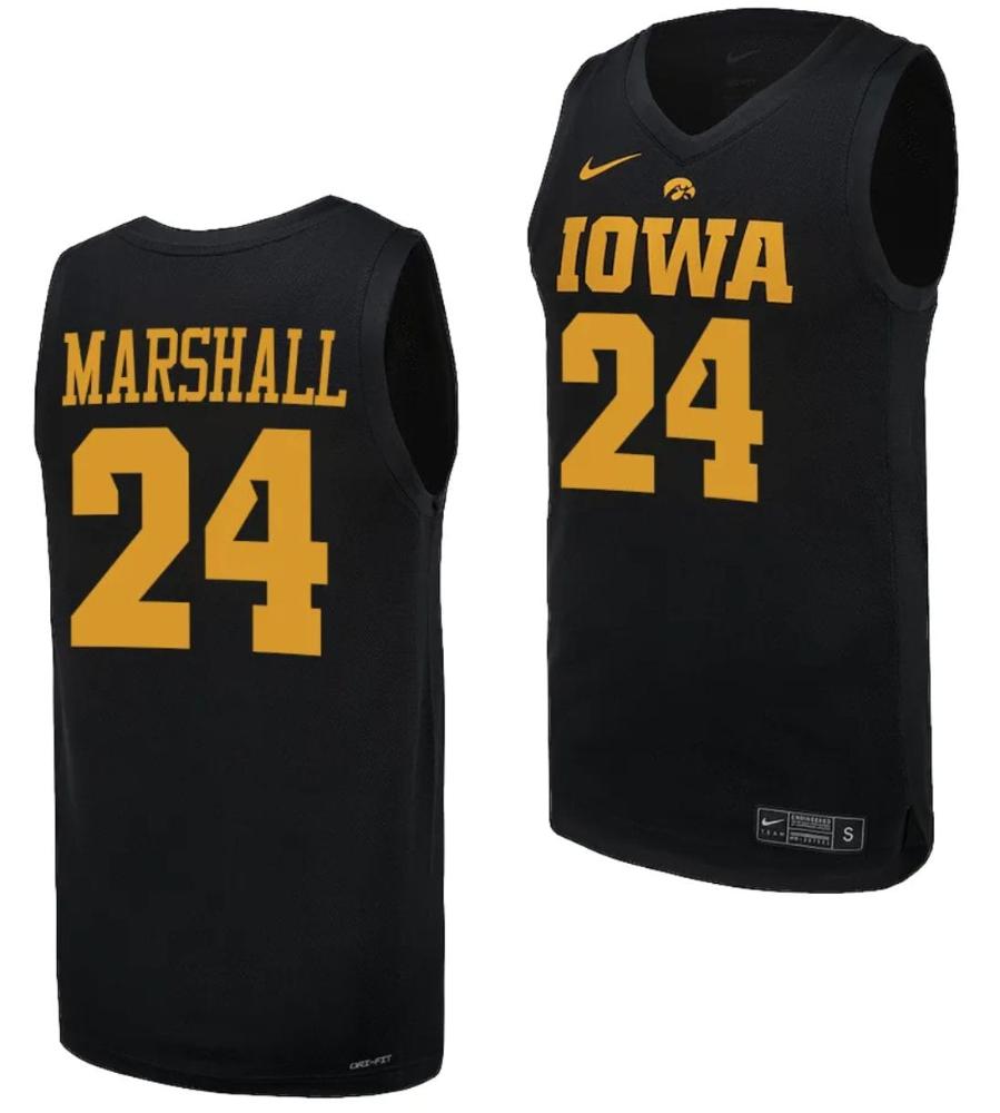 Gabbie Marshall Jersey 24 Iowa Hawkeyes Basketball Uniform 2023 24 Black