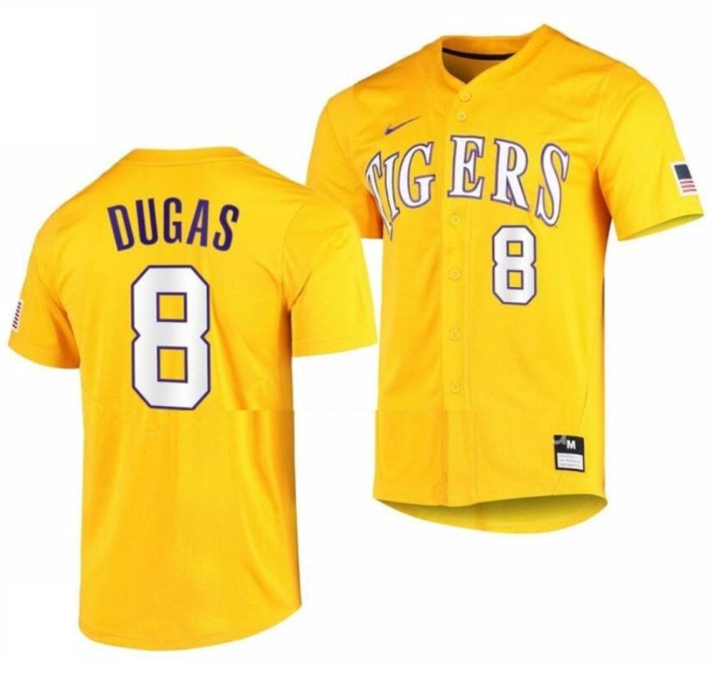 Gavin Dugas 8 Jersey Lsu Tigers Baseball Ncaa College Gold