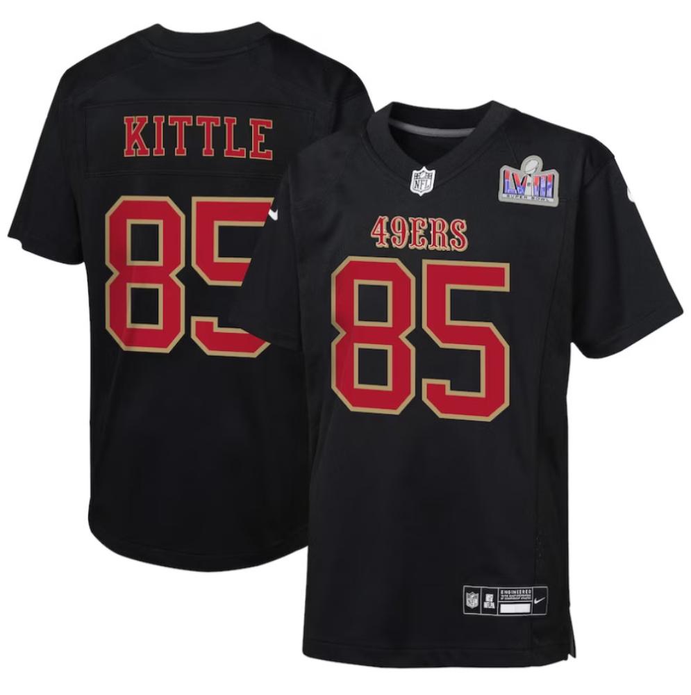 George Kittle 85 Black San Francisco 49ers Super Bowl Lviii Jersey
