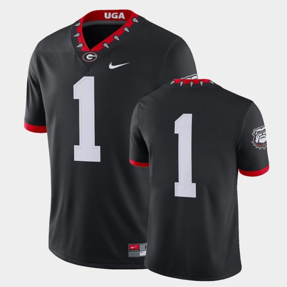 Georgia Bulldogs 1 Black 100th Anniversary Football Alternate Game Jersey