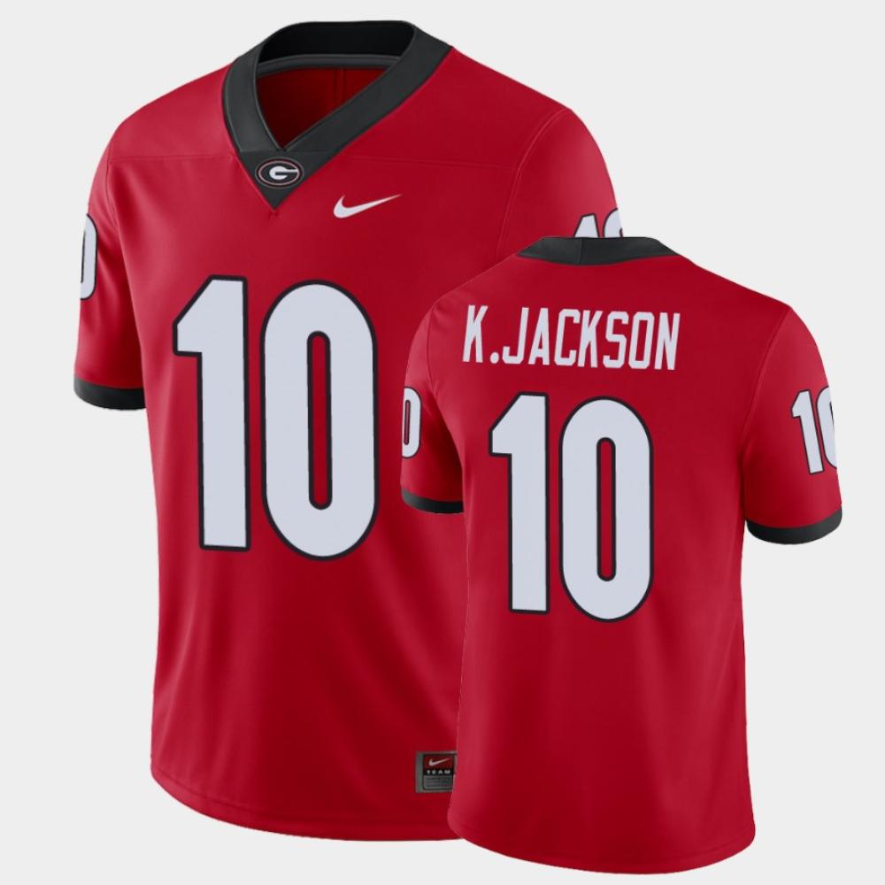 Georgia Bulldogs 10 Kearis Jackson Red College Football Alumni Player Jersey
