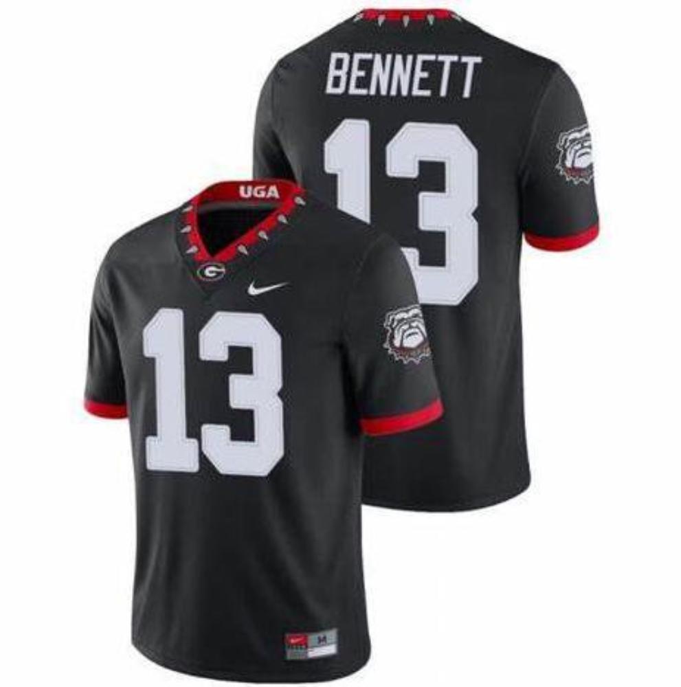 Georgia Bulldogs 13 Stetson Bennett Black College Football Stitched Jersey