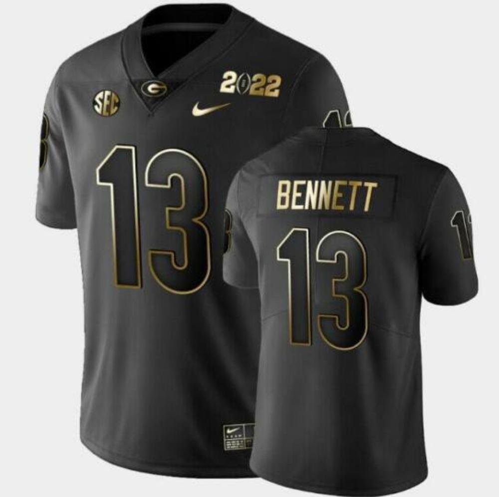 Georgia Bulldogs 13 Stetson Bennett Black Gold College Football Stitched Jersey