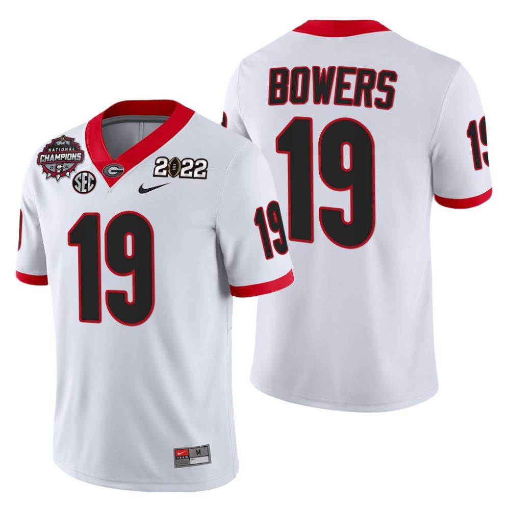 Georgia Bulldogs 19 Brock Bowers 2021 22 Cfp National Champions White Jersey