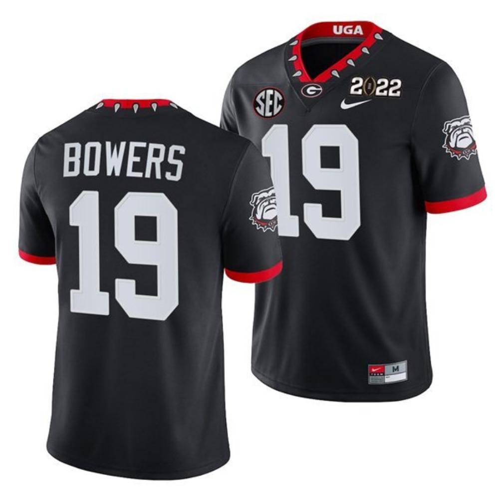 Georgia Bulldogs 19 Brock Bowers 2022 Patch Black College Football Stitched Je