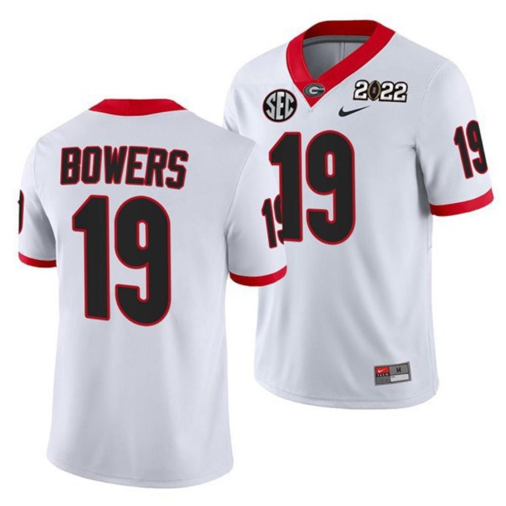 Georgia Bulldogs 19 Brock Bowers 2022 Patch White College Football Stitched Je