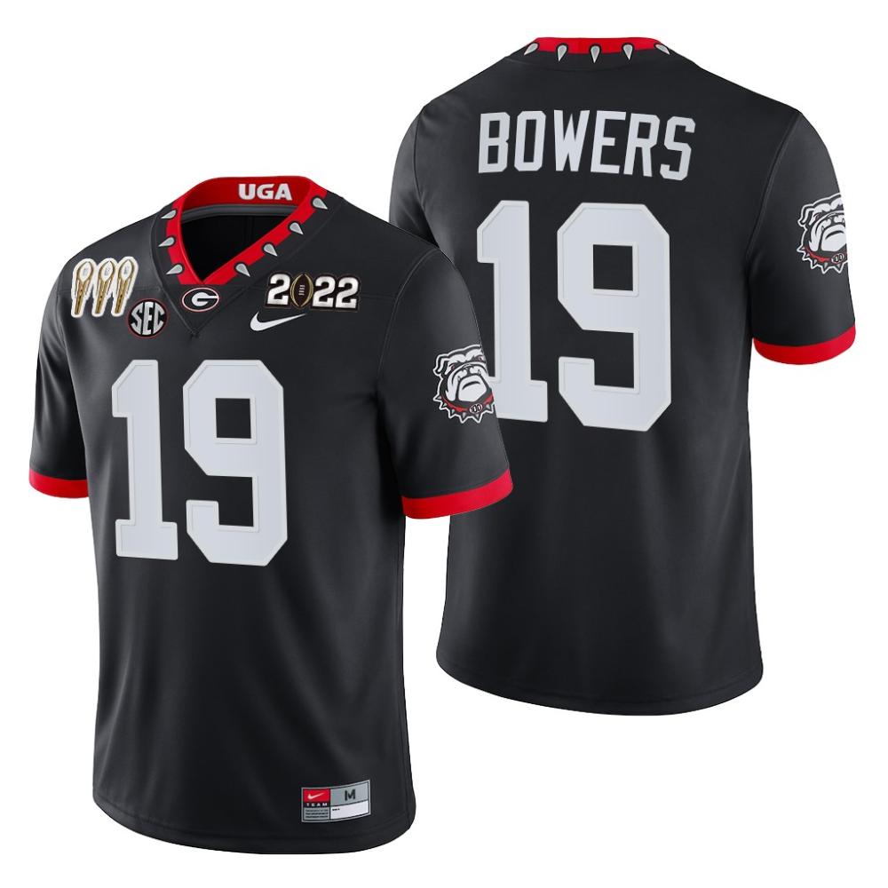 Georgia Bulldogs 19 Brock Bowers 3 times Cfp National Champions Jersey Black