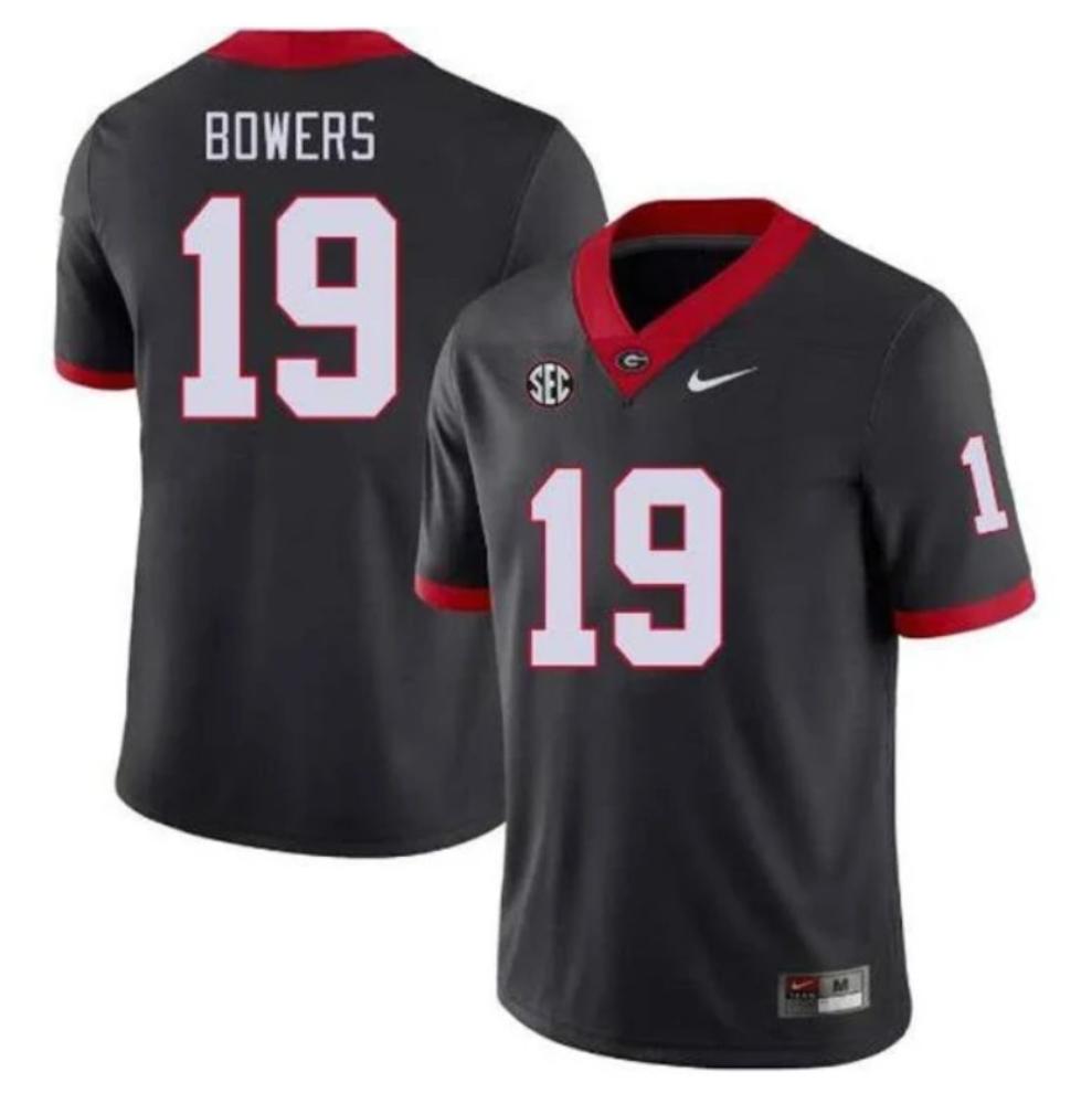 Georgia Bulldogs 19 Brock Bowers Black College Football Stitched Jersey