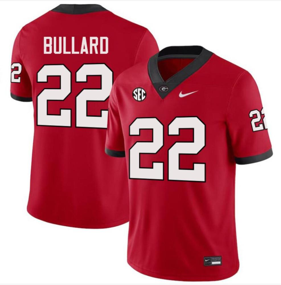 Georgia Bulldogs 22 Javon Bullard Red Stitched Mens Football Jersey