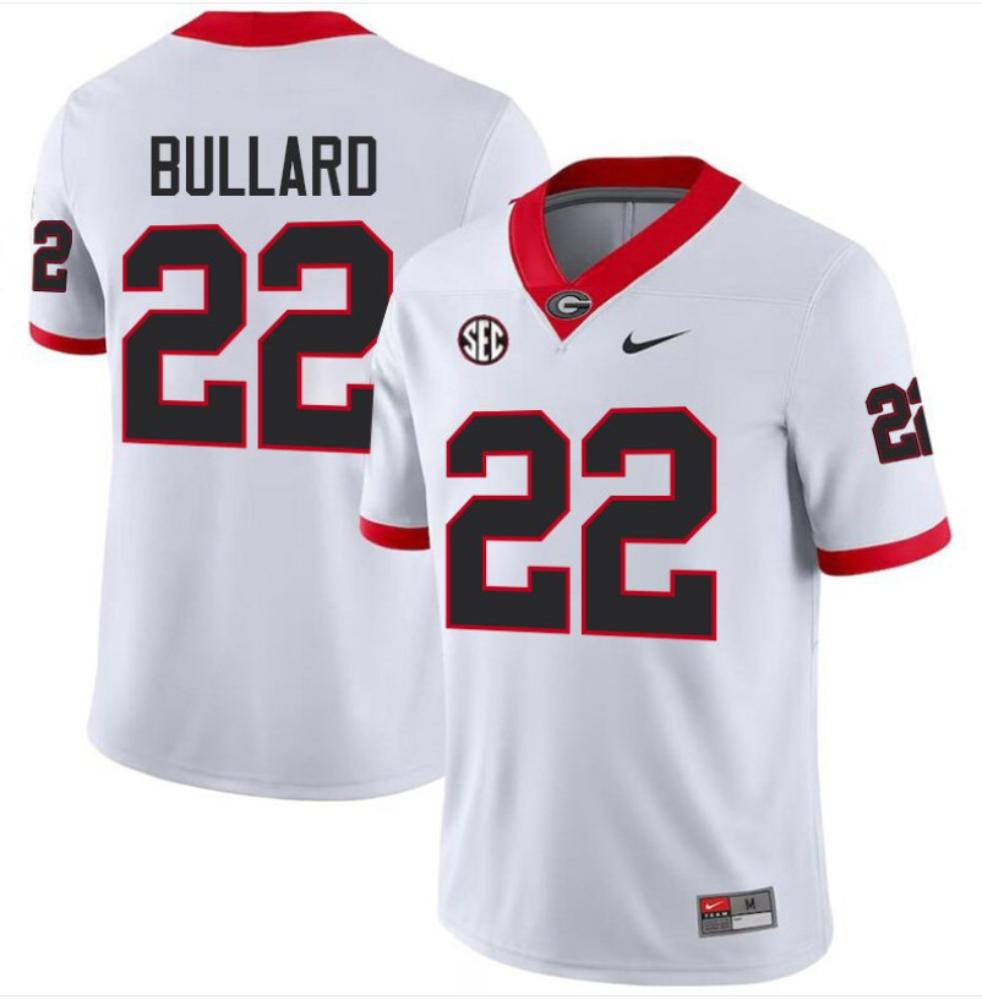 Georgia Bulldogs 22 Javon Bullard White Stitched Mens Football Jersey