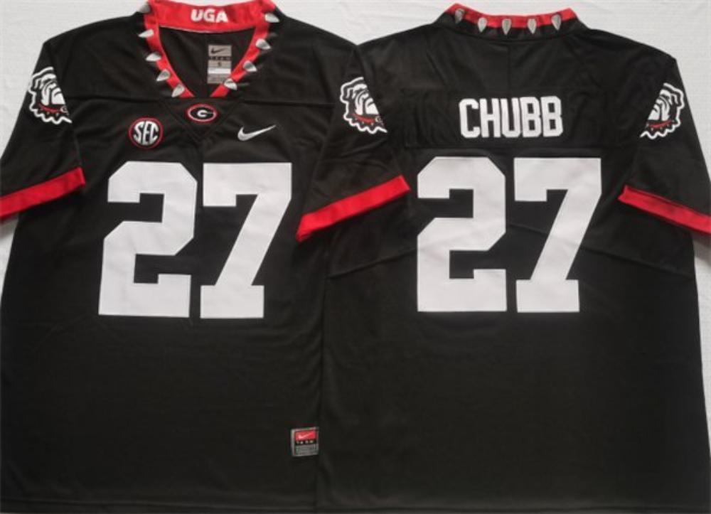 Georgia Bulldogs 27 Chubb Black College Football Stitched Jersey