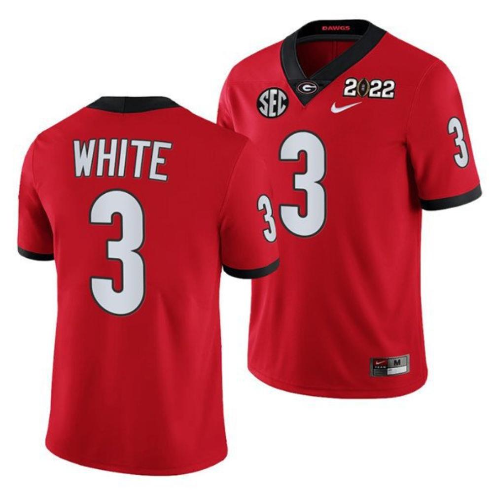 Georgia Bulldogs 3 Zamir White 2022 Patch Red College Football Stitched Jersey