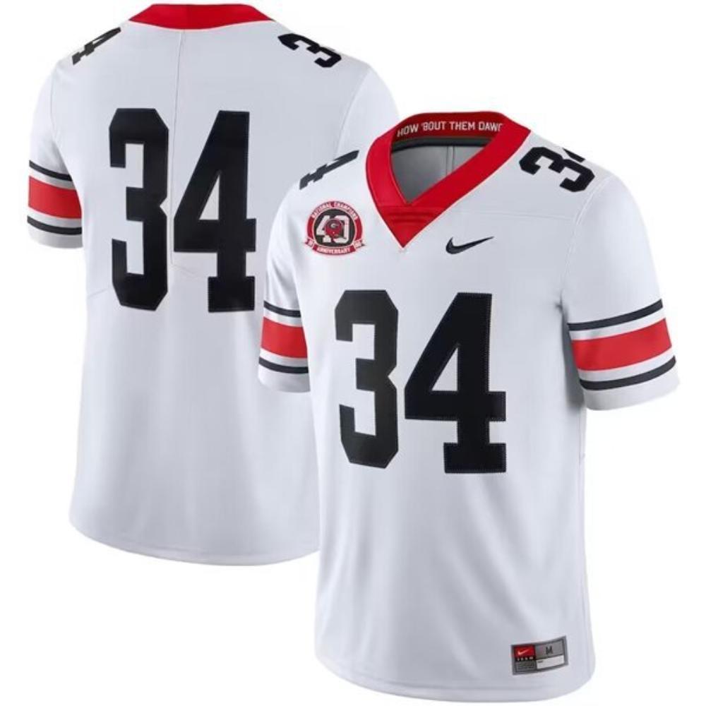 Georgia Bulldogs 34 Herschel Walker White 1980 National Champions 40th Anniver
