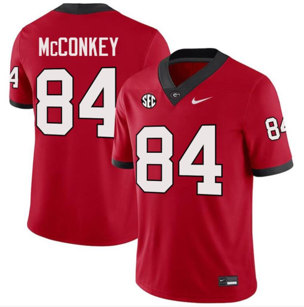 Georgia Bulldogs 84 Ladd Mcconkey Red Stitched Mens Football Jersey