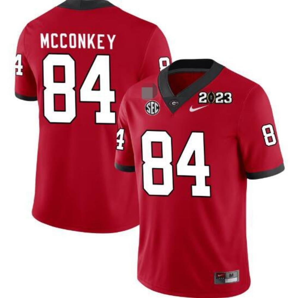 Georgia Bulldogs 84 Ladd Mcconkey Red With 2023 Patch College Football Stitche