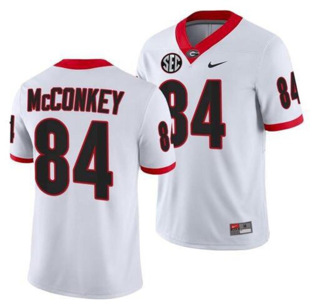 Georgia Bulldogs 84 Ladd Mcconkey White College Football Stitched Jersey