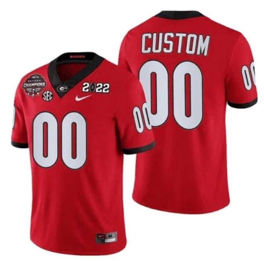 Georgia Bulldogs Custom Red 2022 National Champions Stitched Jersey