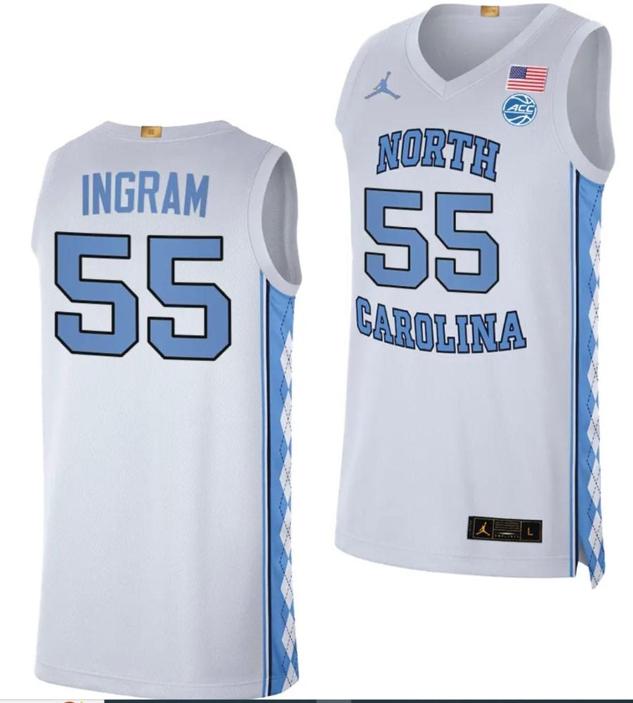 Harrison Ingram Jersey 55 North Carolina Tar Heels College Basketball White