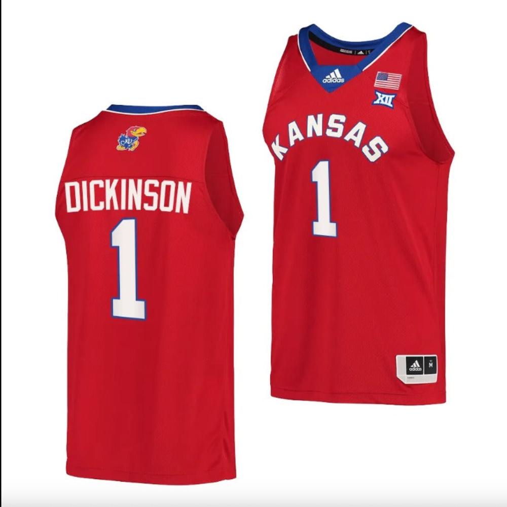 Hunter Dickinson Jersey 1 Kansas Jayhawks College Basketball Red