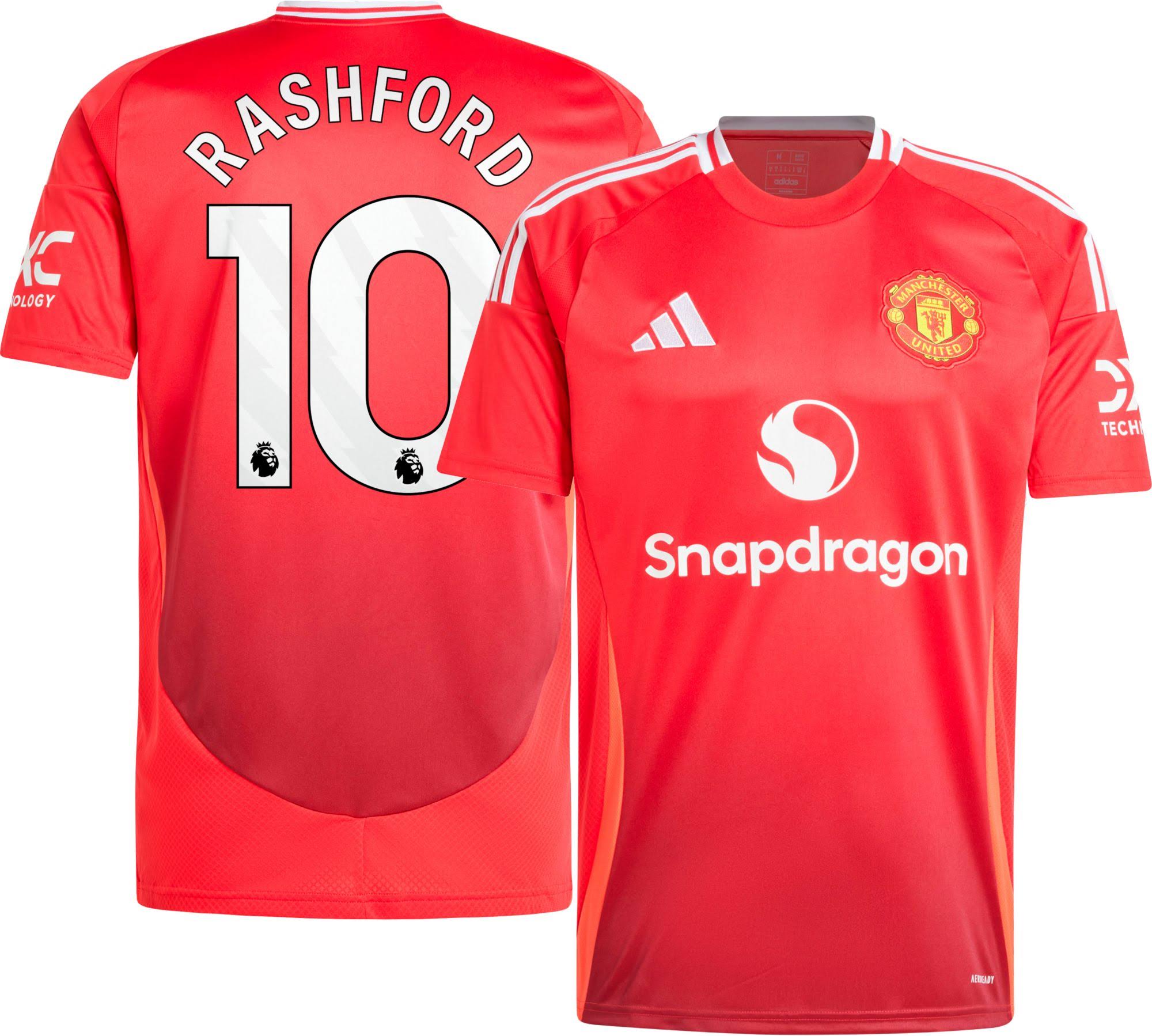 adidas Adult Manchester United Marcus Rashford 10 2024 Home Replica Jersey Men s