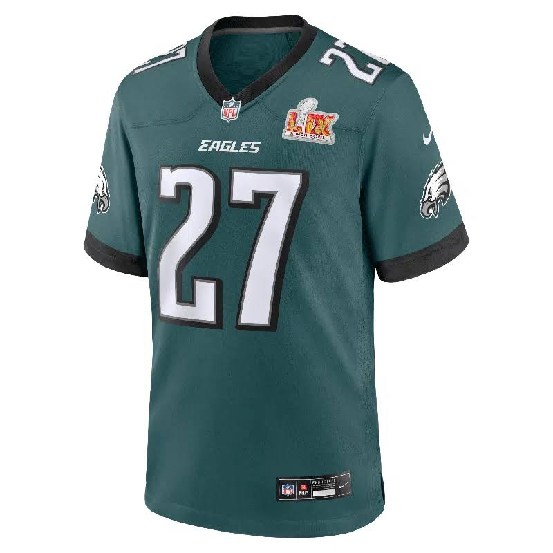 Men s Nike Jalen Midnight Green Philadelphia Eagles Super Bowl LIX Game Player J