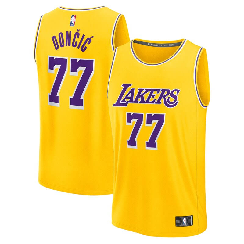 Youth Fanatics Luka Don i Gold Los Angeles Lakers Fast Break Replica Player Jers