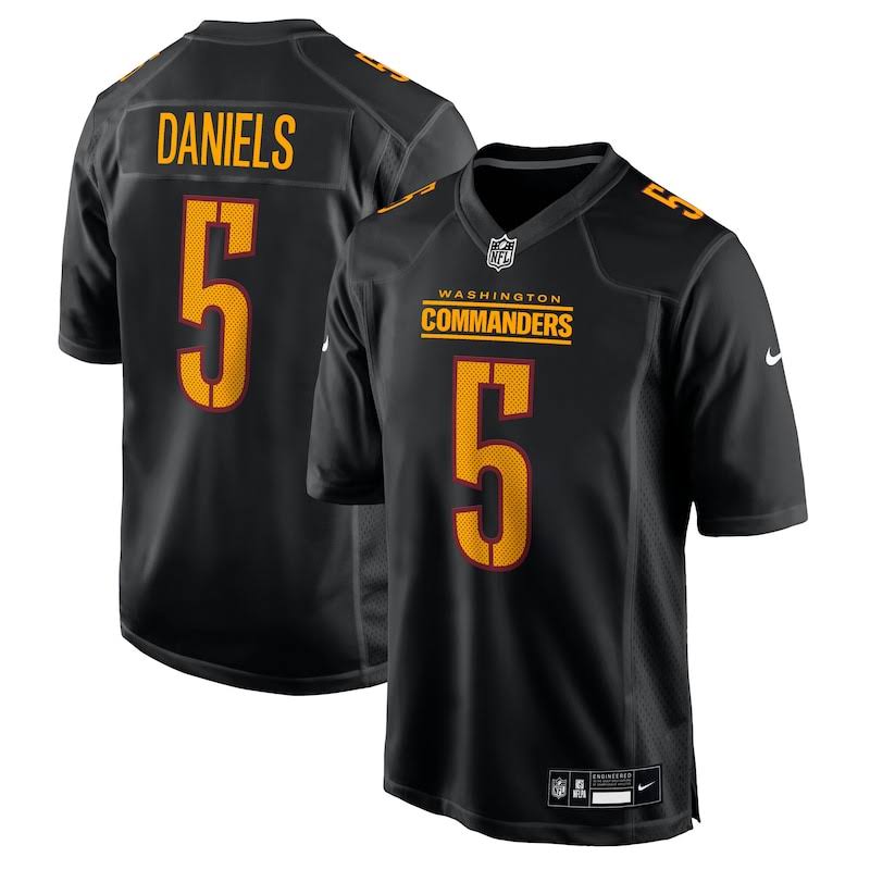 Men s Nike Jayden Daniels Carbon Black Washington Commanders Fashion Jersey Size