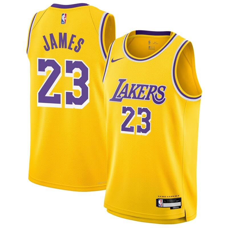 Kids Youth Los Angeles Lakers LeBron James Nike Gold Swingman Jersey