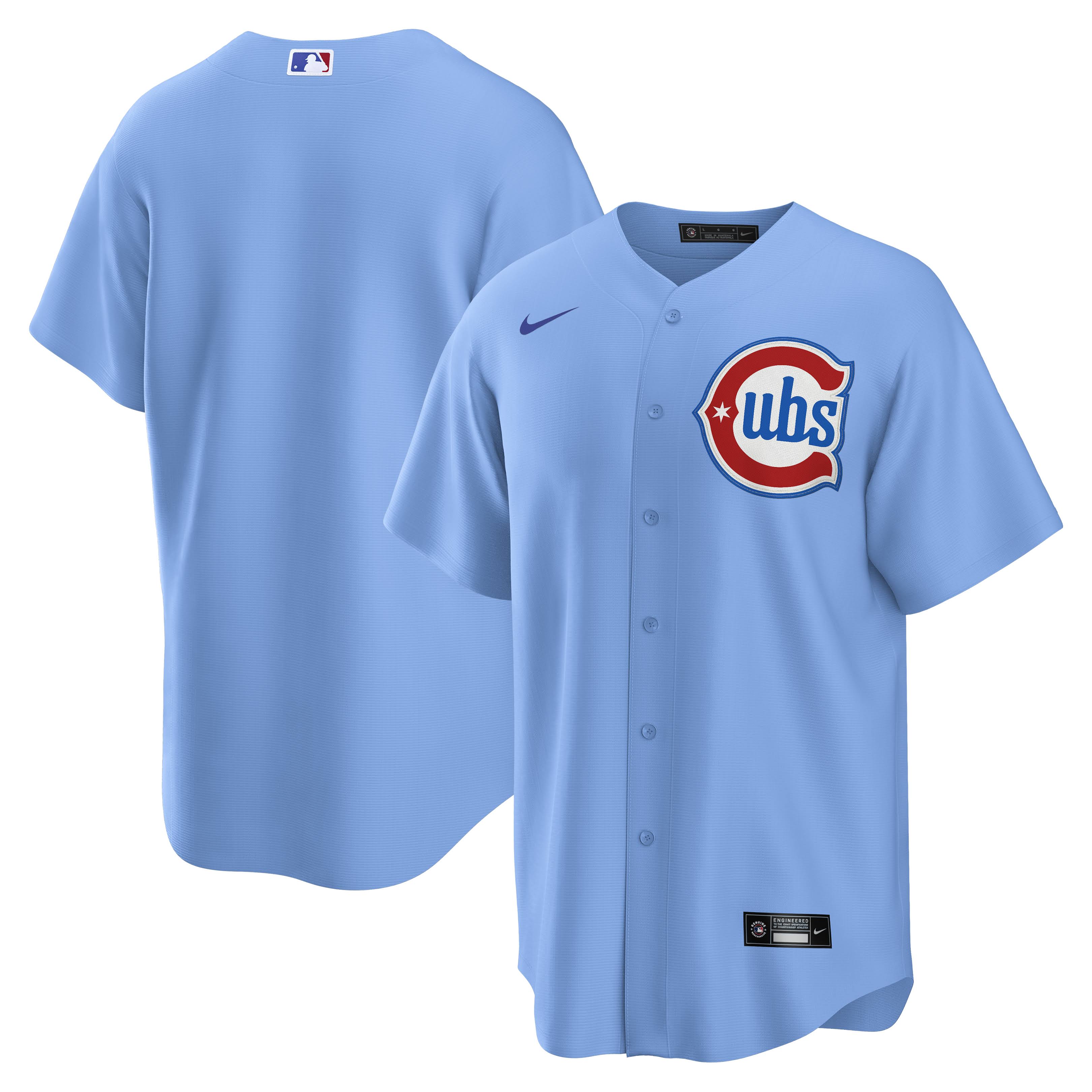 Men s Chicago Cubs Nike Replica Blank Alt Jersey Light Blue