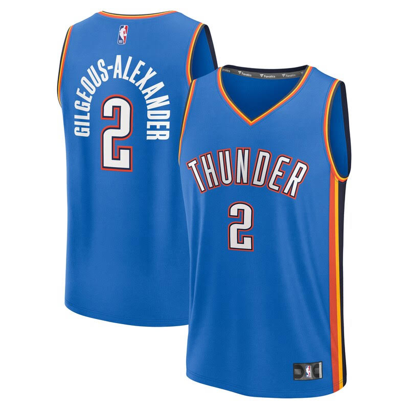 Youth Fanatics Shai Gilgeous Alexander Blue OKC Thunder Fast Break Replica Playe