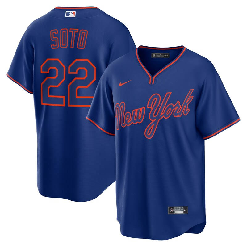 Men s Nike Juan Soto Royal New York Mets Alternate Replica Player Jersey