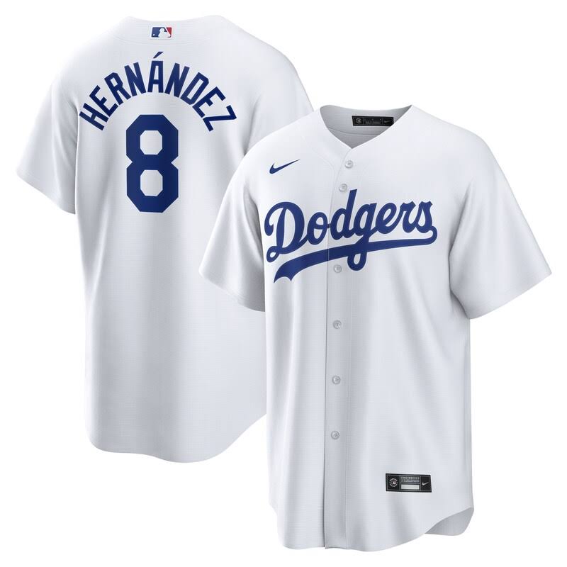 Men s Nike Enrique Hernandez White Los Angeles Dodgers Home Replica Jersey