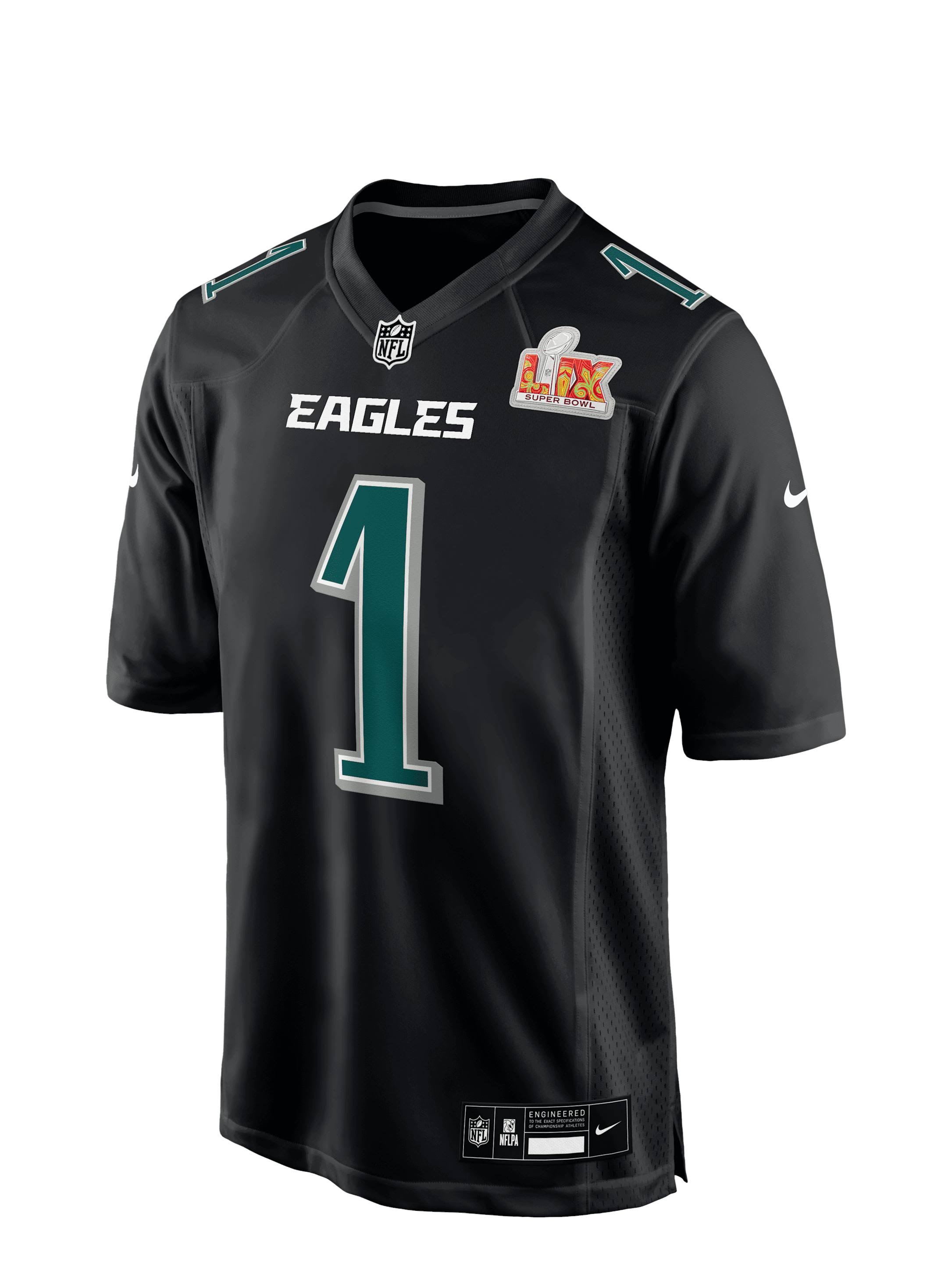 Men s Nike Carbon Black Philadelphia Eagles Super Bowl LIX Fashion Game Player J
