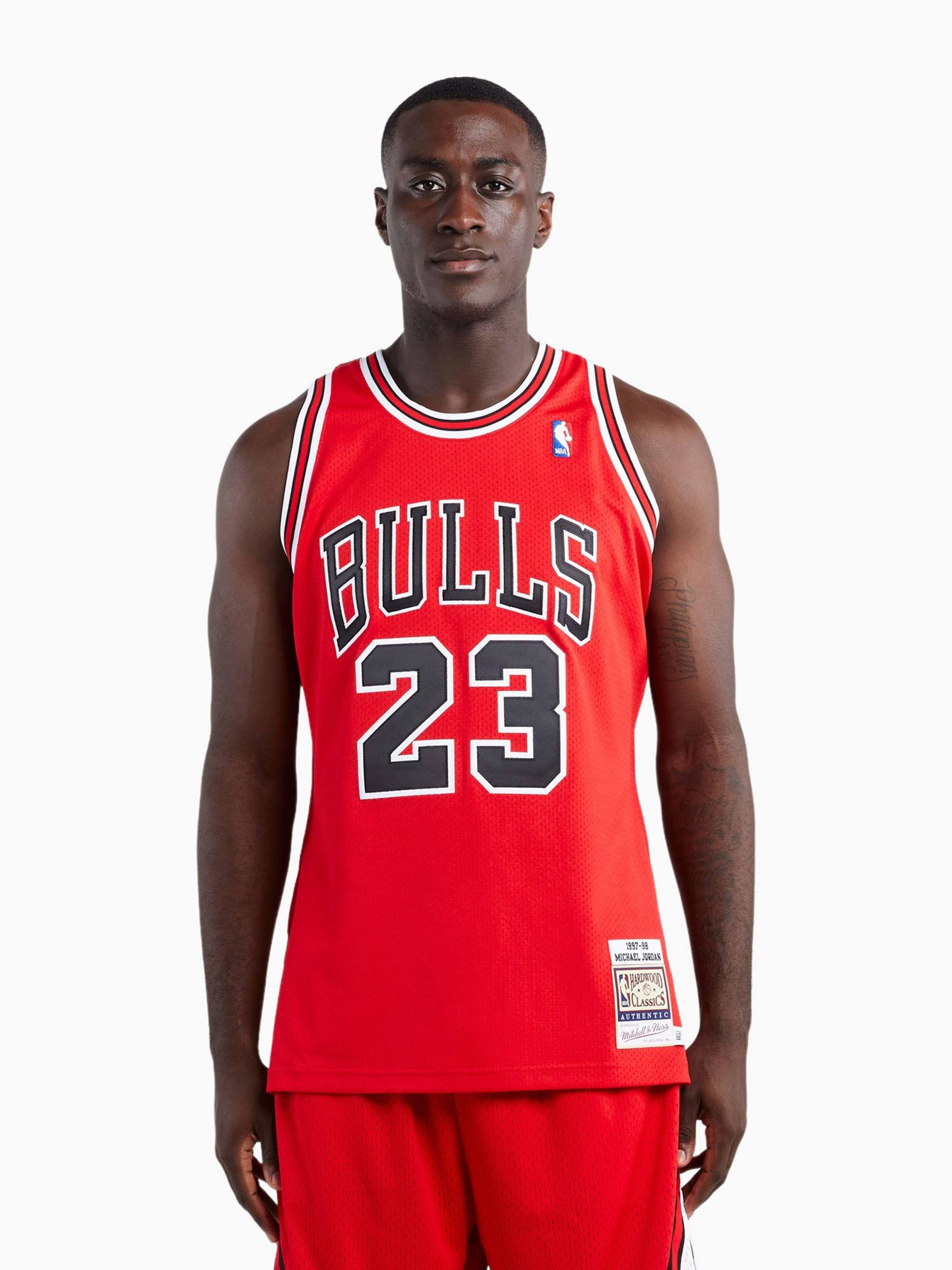 Men s Mitchell Ness Michael Jordan Scarlet Chicago Bulls 1997 98 Hardwood Classi