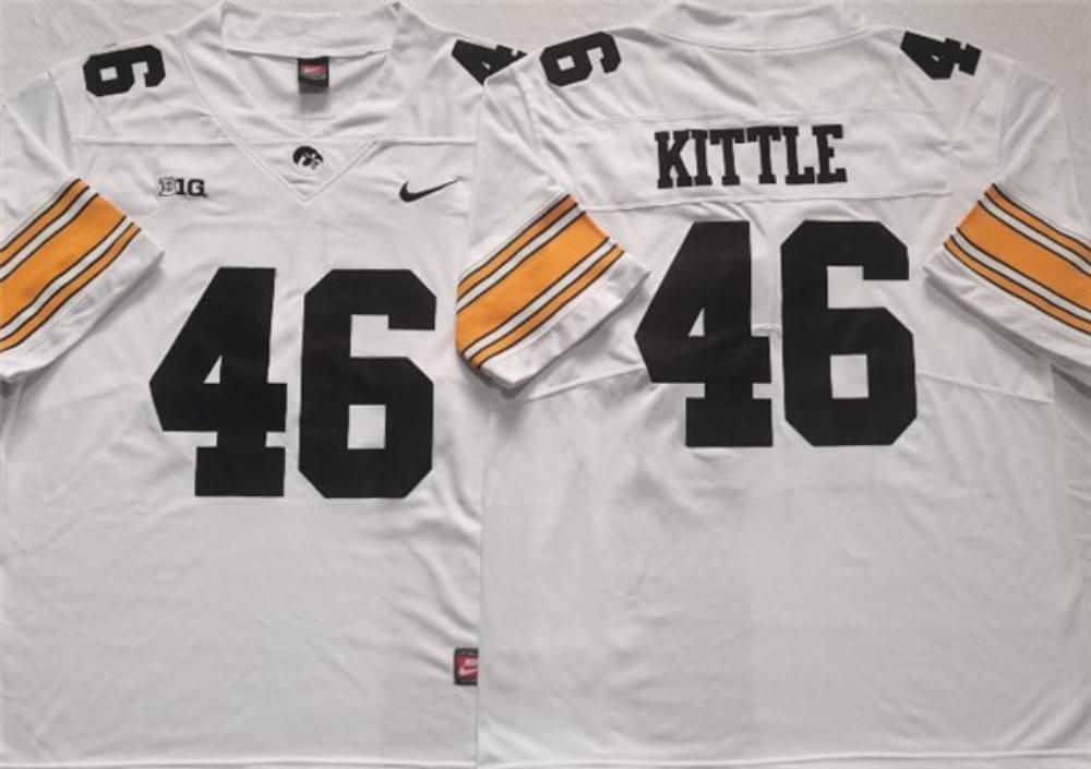 Iowa Hawkeyes 46 George Kittle White College Football Stitched Jersey