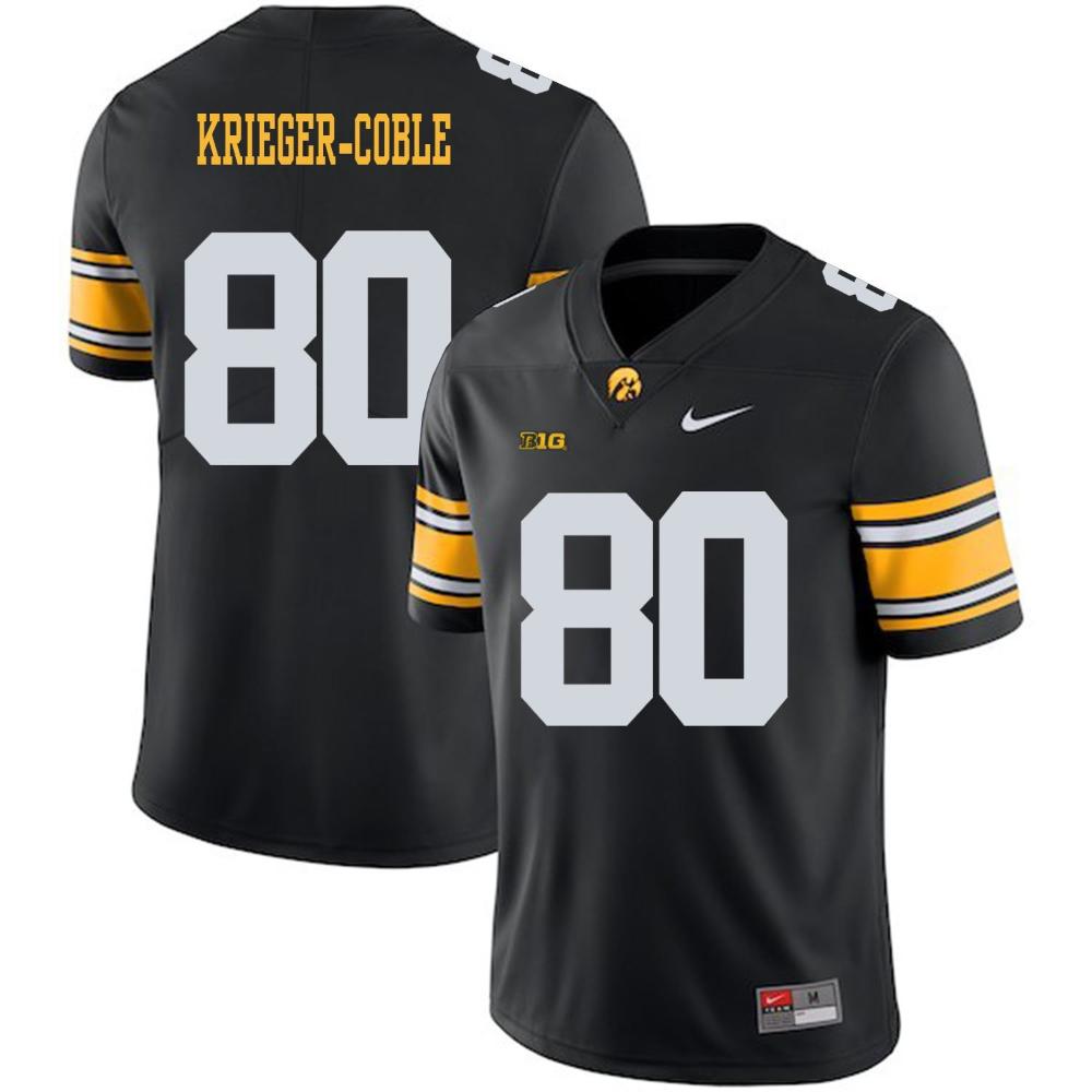 Iowa Hawkeyes 80 Henry Krieger coble Black College Football Jersey