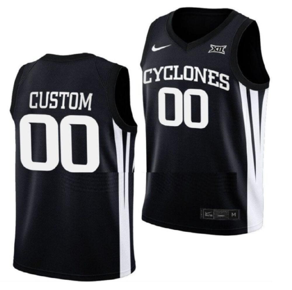 Iowa State Cyclones Custom 00 Jersey College Basketball Black Jerseys