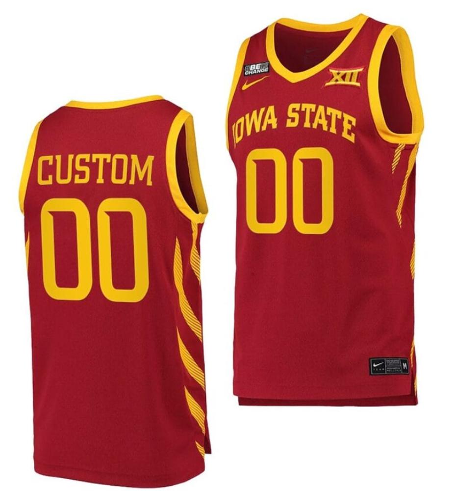 Iowa State Cyclones Custom 00 Jersey College Basketball Red Jerseys