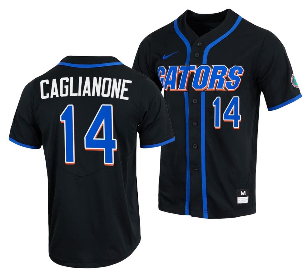 Jac Caglianone Jersey Florida Gators College Baseball Full button Black 14