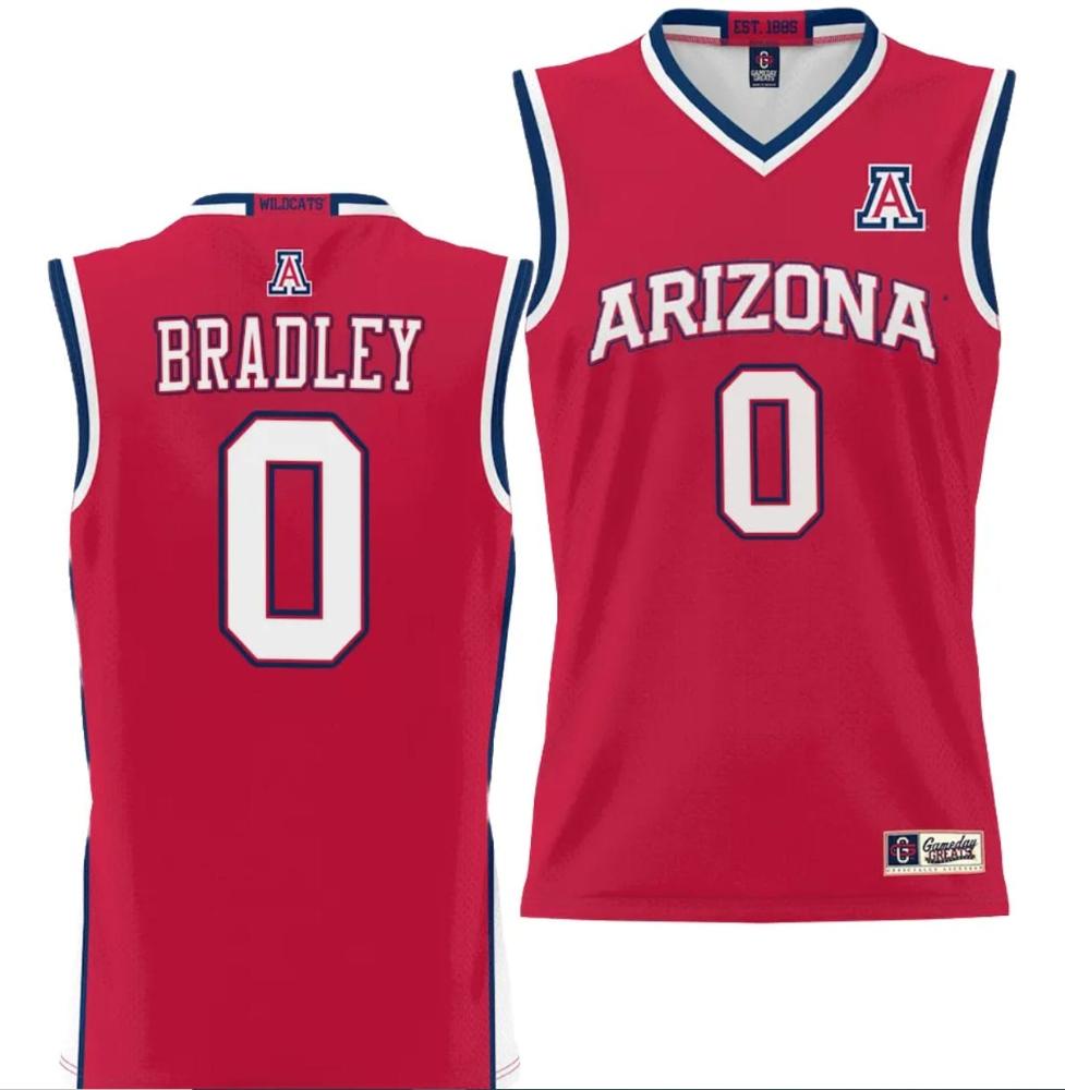 Jaden Bradley Jersey 0 Arizona Wildcats Nil College Basketball Lightweight Red