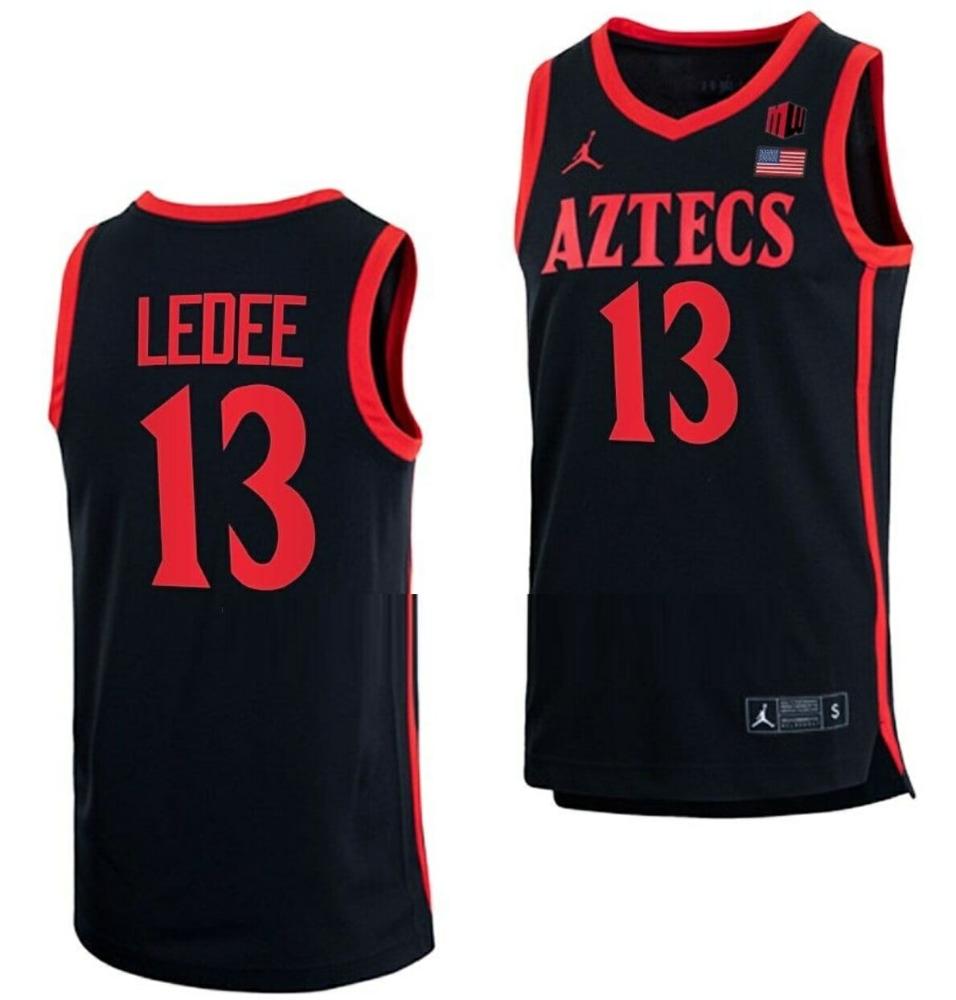Jaedon Ledee Jersey San Diego State Aztecs College Basketball Black 13