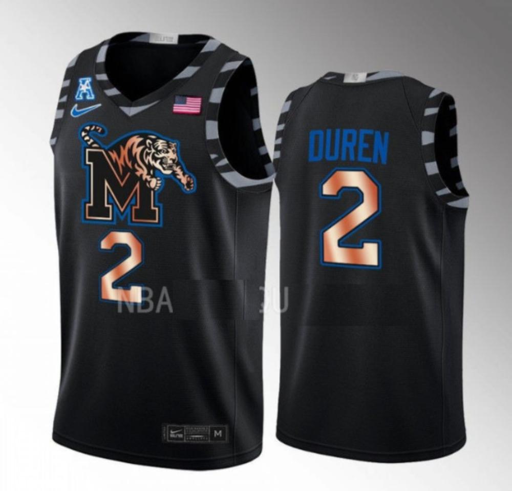 Jalen Duren 2 Ncaa Memphis Tigers Basketball College Jersey Black