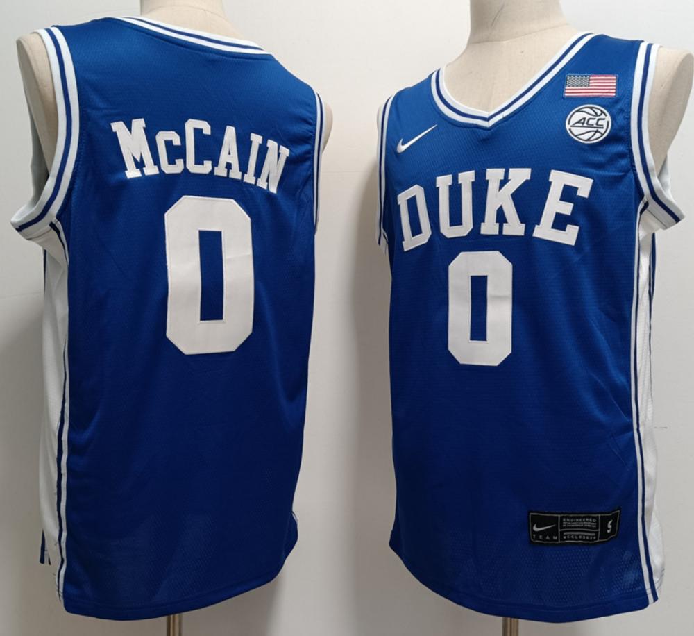 Jared Mccain Jersey 0 Duke Blue Devils College Basketball Stitched Blue