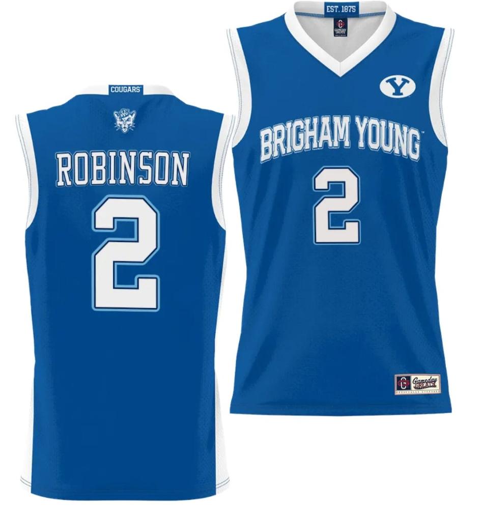 Jaxson Robinson Jersey 2 Byu Cougars Nil College Basketball Jersey Lightweight