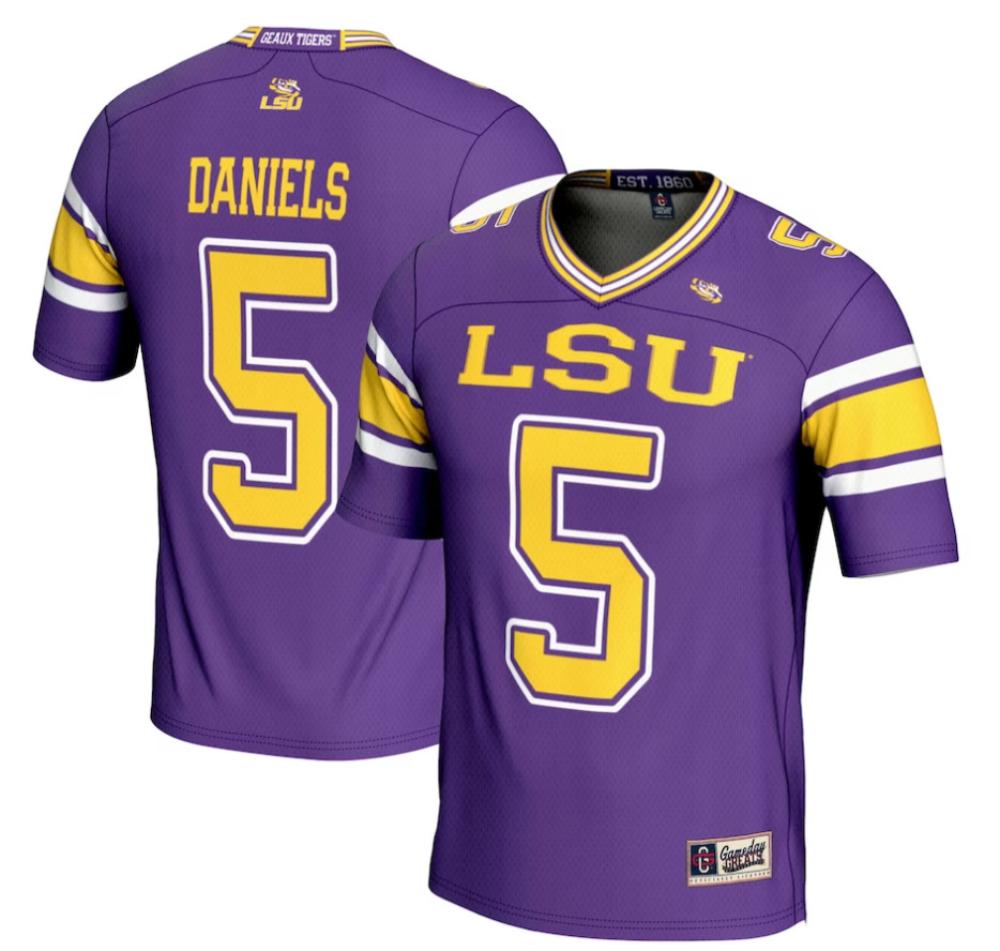 Jayden Daniels 00 Lsu Tigers College Football Jersey   Purple