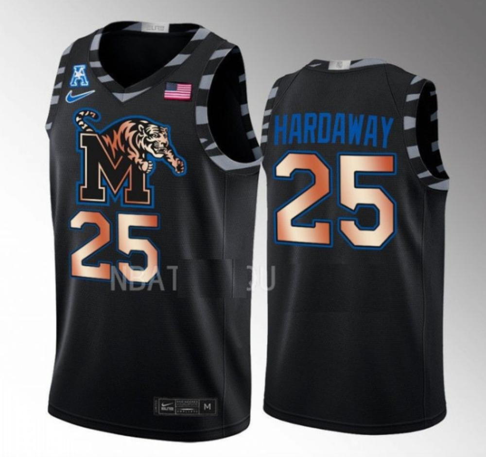 Jayden Hardaway 25 Ncaa Memphis Tigers Basketball College Jersey Black