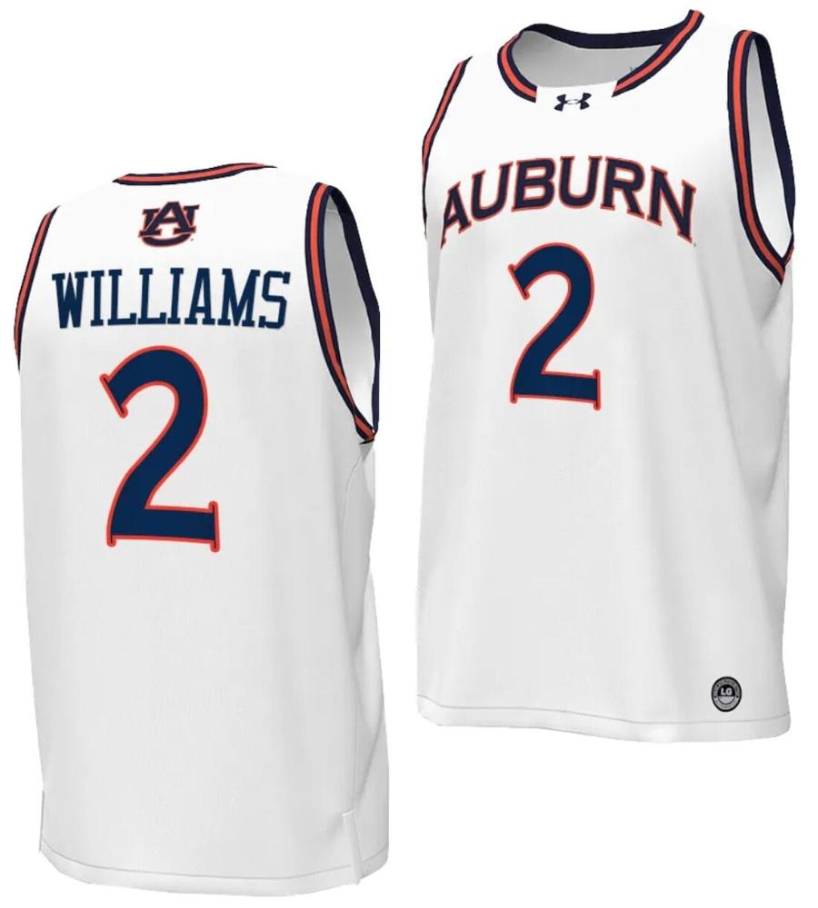 Jaylin Williams Jersey 2 Auburn Tigers Replica College Basketball 2023 24 White